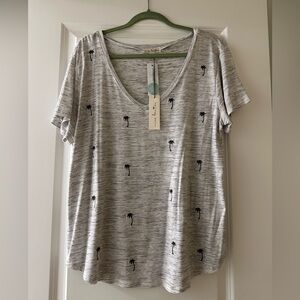 Nine Britton palm tree Knit Top